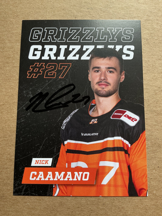 Nick Caamano, Canada 🇨🇦 Grizzlys Wolfsburg 2024/25 hand signed
