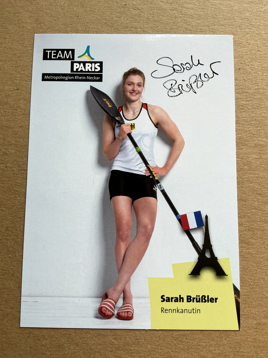 Sarah Brüßler, Germany 🇩🇪 Canoeing Summer Olympics 2024 hand signed