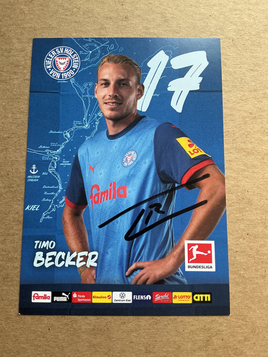 Timo Becker, Germany 🇩🇪 Holstein Kiel 2024/25 hand signed