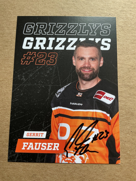 Gerrit Fauser, Germany 🇩🇪 Grizzlys Wolfsburg 2024/25 hand signed