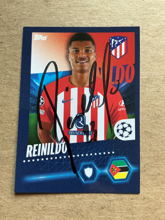 Reinildo Mandava, Mozambique 🇲🇿 Atletico Madrid 2023/24 Topps hand signed