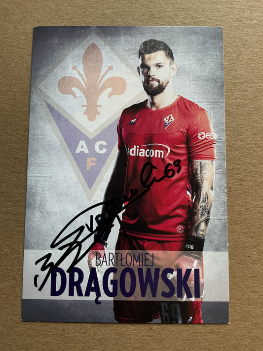 Bartłomiej Drągowski, Poland 🇵🇱 ACF Fiorentina 2019/20 hand signed
