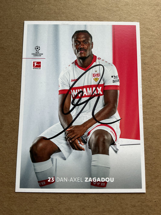 Dan-Axel Zagadou, France 🇫🇷 VfB Stuttgart 2024/25 hand signed