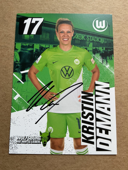 Kristin Demann, Germany 🇩🇪 VfL Wolfsburg 2023/24 hand signed