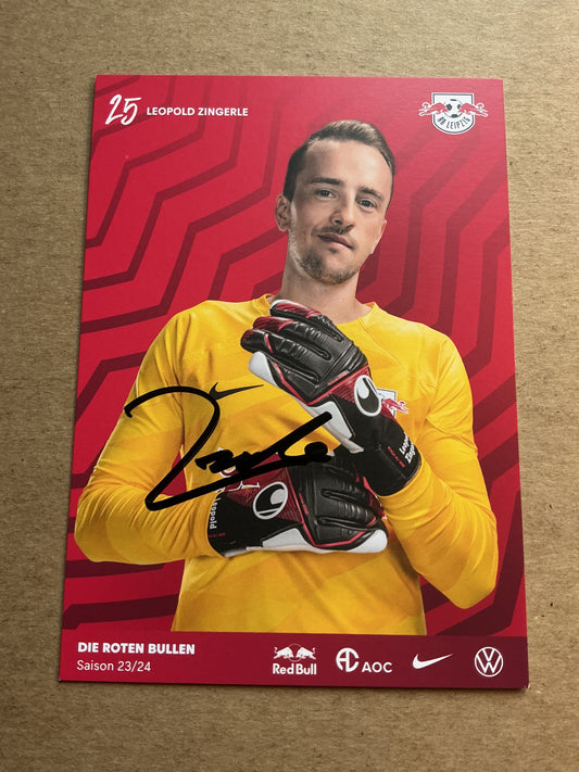 Leopold Zingerle, Germany 🇩🇪 RB Leipzig 2023/24 hand signed
