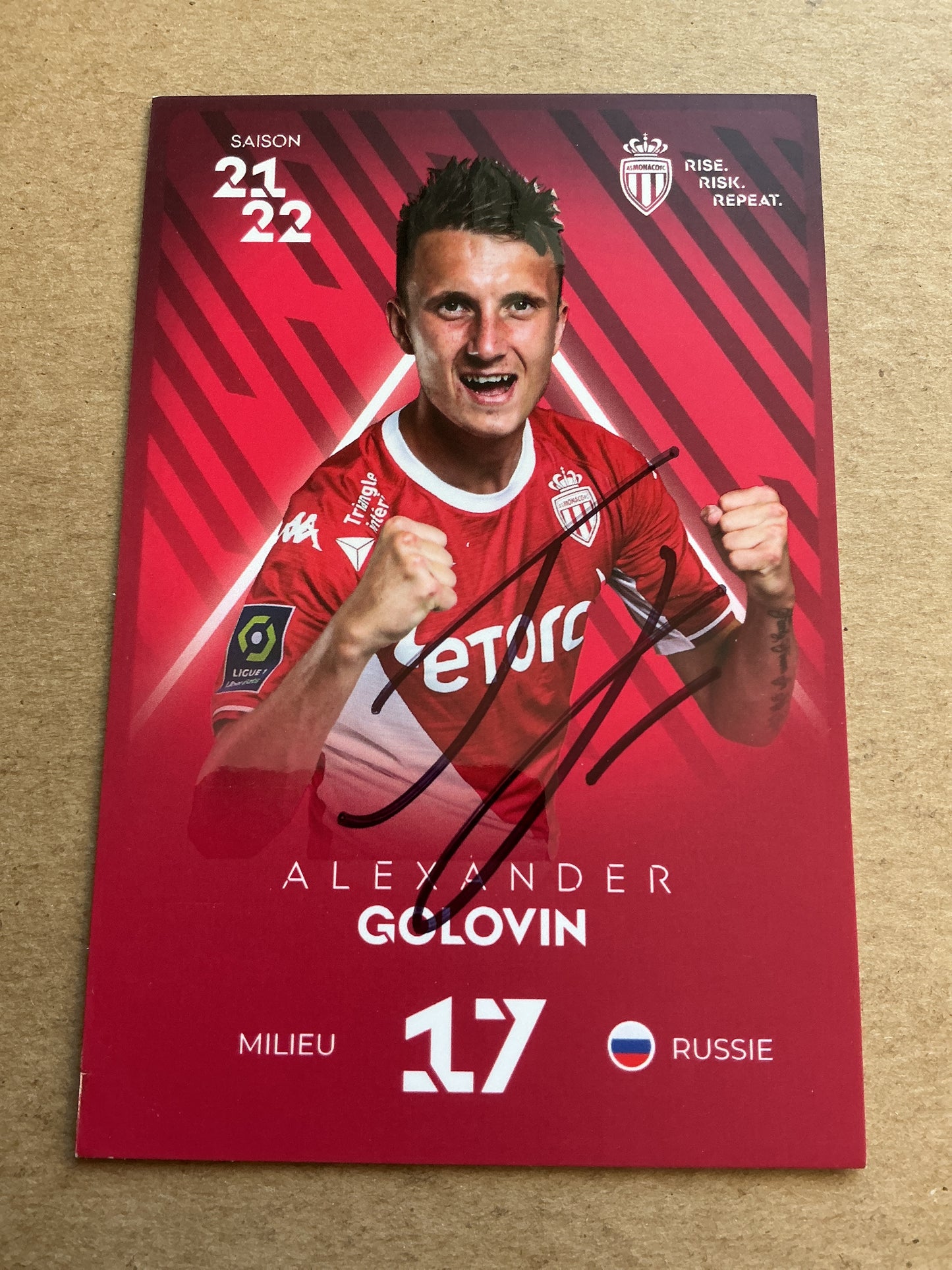 Alexander Golovin, Russia 🇷🇺 AS Monaco 2021/22 hand signed