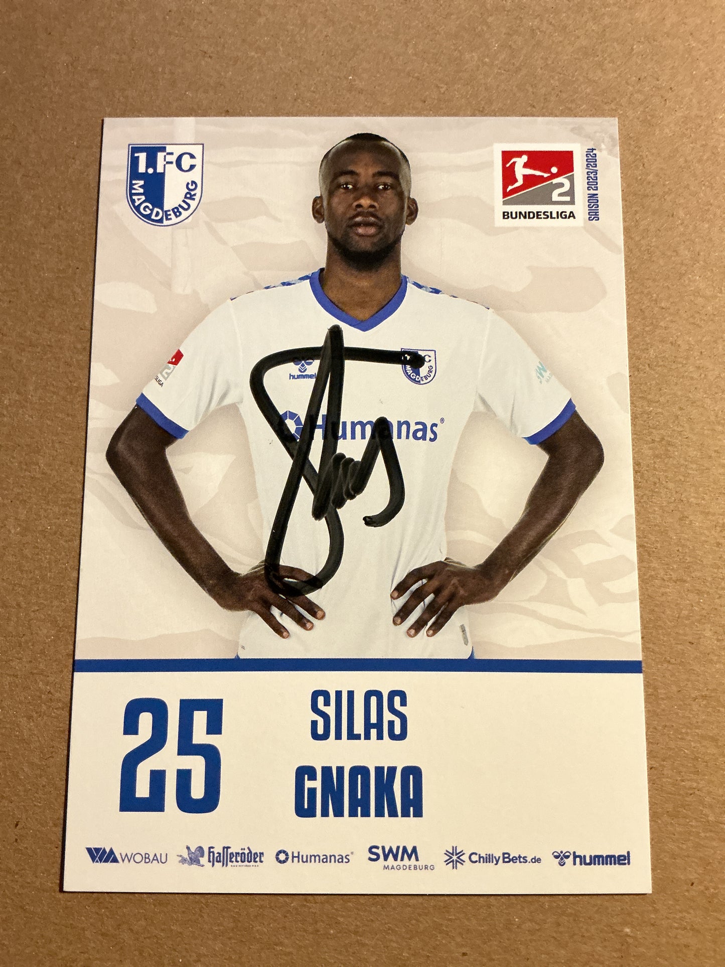 Silas Gnaka, Ivory Coast 🇨🇮 1.FC Magdeburg 2023/24 hand signed