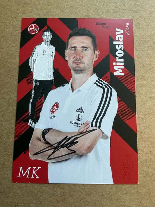 Miroslav Klose, Germany 🇩🇪 1.FC Nürnberg 2024/25 hand signed