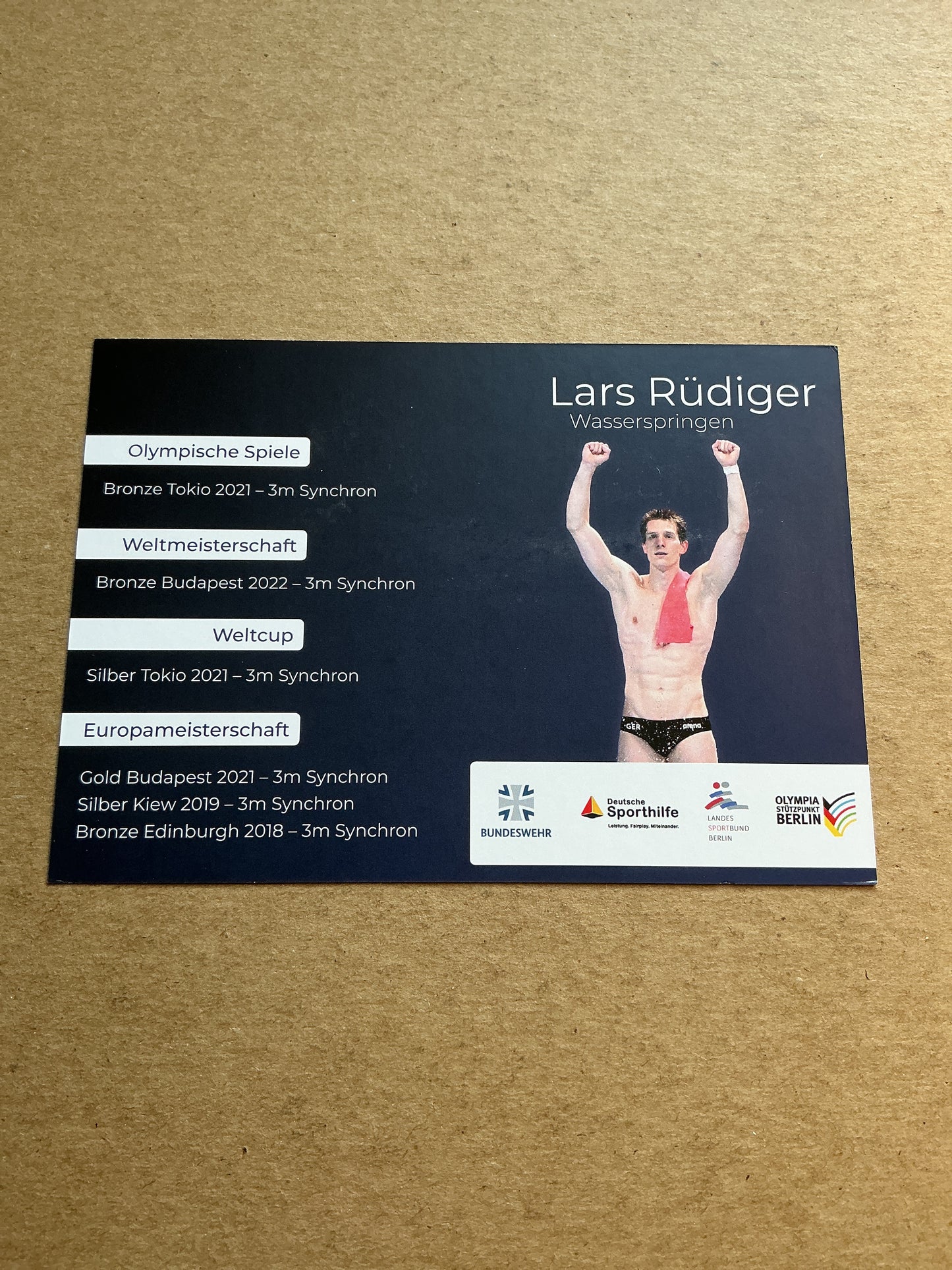 Lars Rüdiger, Germany 🇩🇪 Diving Summer Olympics 2024 hand signed
