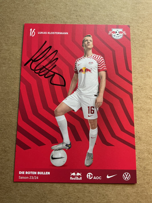 Lukas Klostermann, Germany 🇩🇪 RB Leipzig 2023/24 hand signed