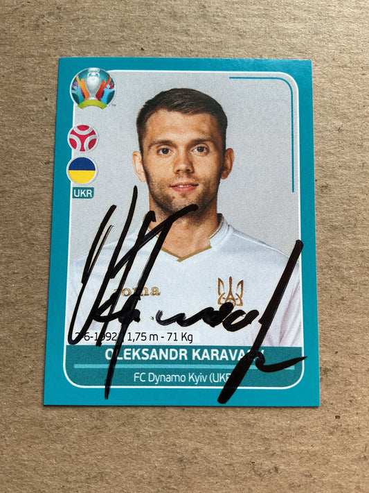 Oleksandr Karavayev, Ukraine 🇺🇦 UEFA Euro 2020 Panini hand signed