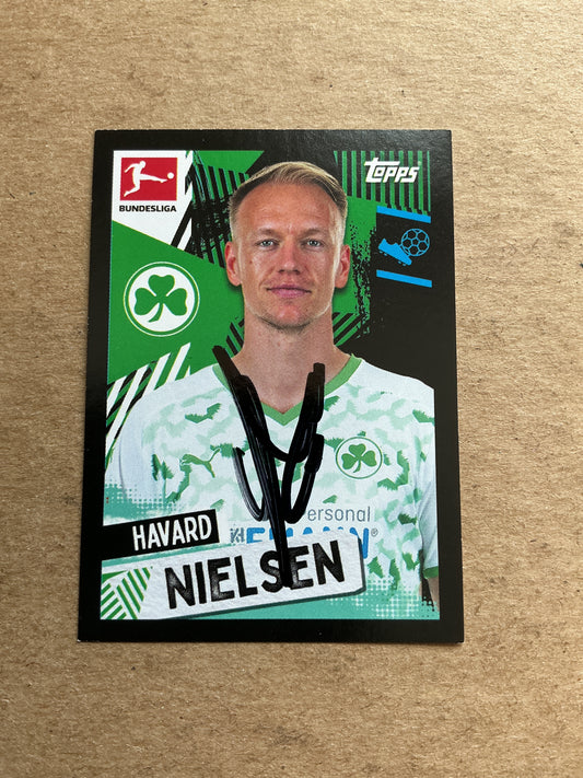Håvard Nielsen, Norway 🇳🇴 Greuther Fürth 2021/22 Topps hand signed