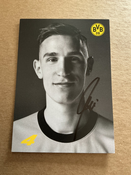 Nico Schlotterbeck, Germany 🇩🇪 Borussia Dortmund 2023/24 hand signed
