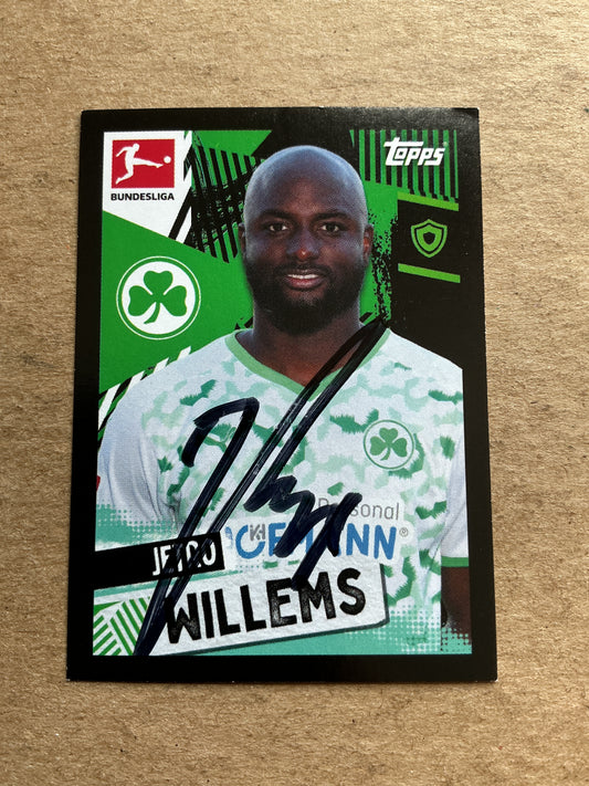 Jetro Willems, Netherlands 🇳🇱 Greuther Fürth 2021/22 Topps hand signed