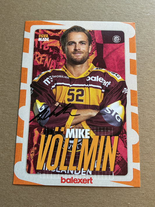 Mike Völlmin, Switzerland 🇨🇭 Geneve-Servette HC 2024/25 hand signed