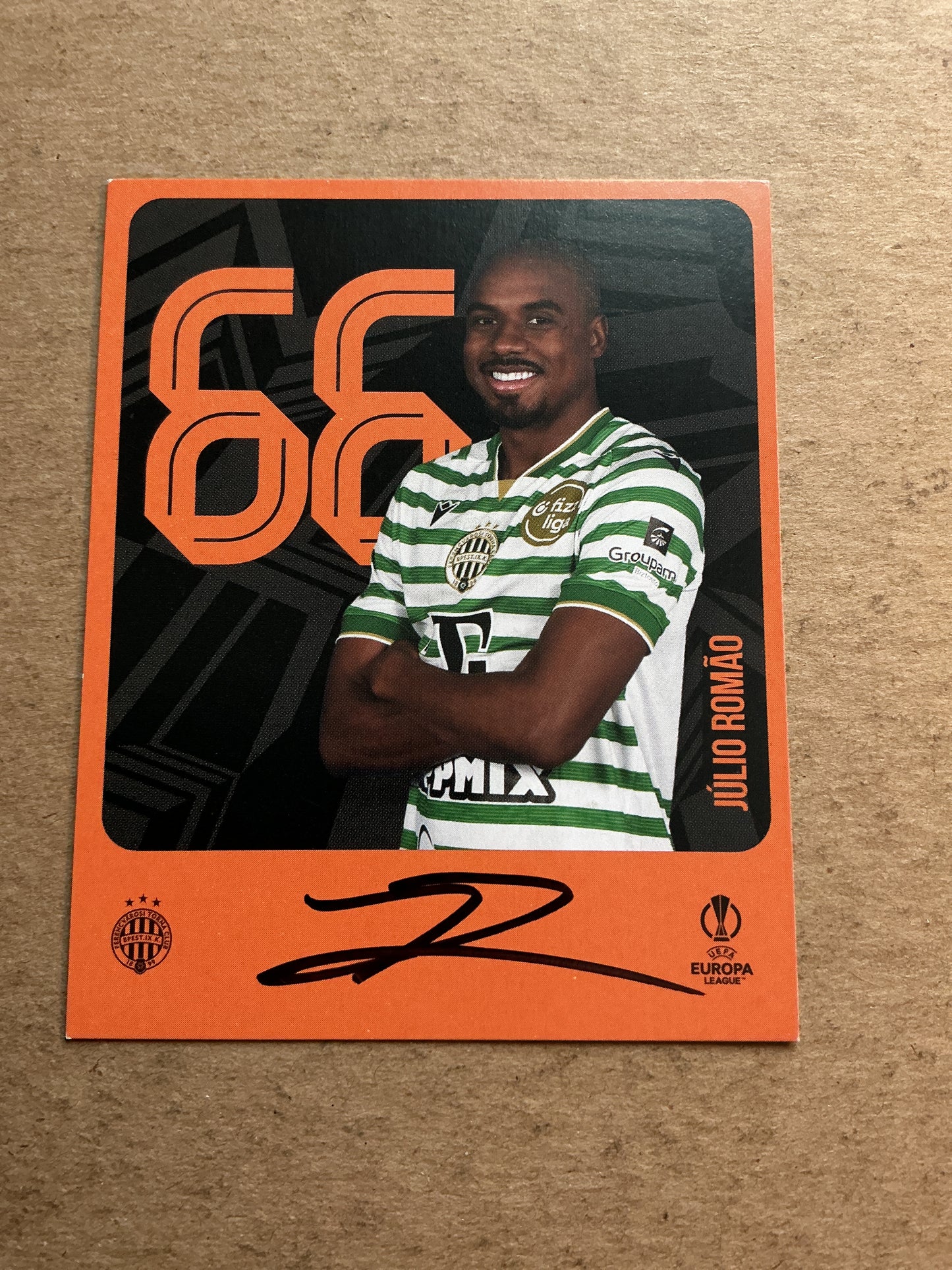 Júlio Romão, Brazil 🇧🇷 Ferencvaros 2025/26 hand signed