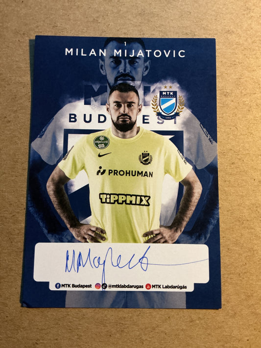 Milan Mijatovic, Montenegro 🇲🇪 MTK Budapest 2021/22 hand signed