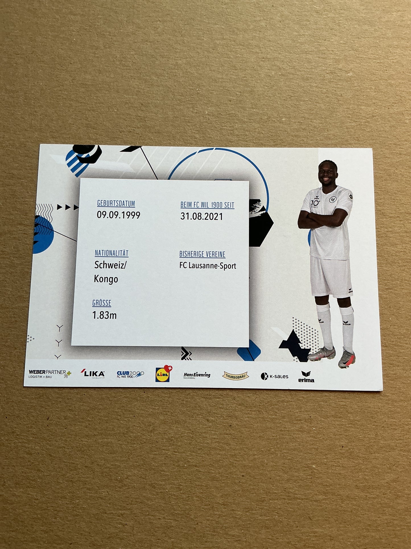 Josias Lukembila, Switzerland 🇨🇭 FC Wil 2022/23 hand signed