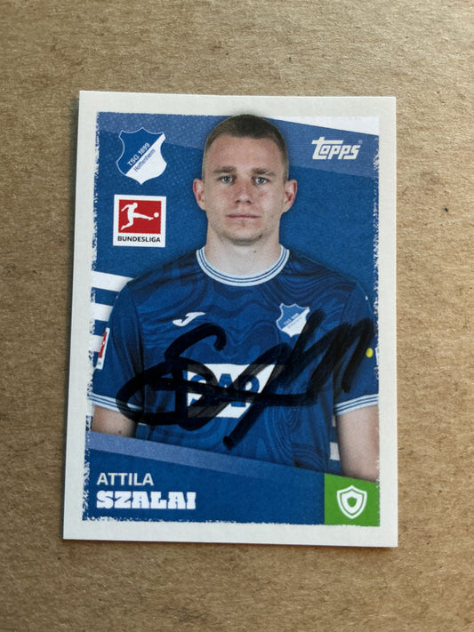 Attila Szalai, Hungary 🇭🇺 TSG Hoffenheim 2023/24 Topps hand signed