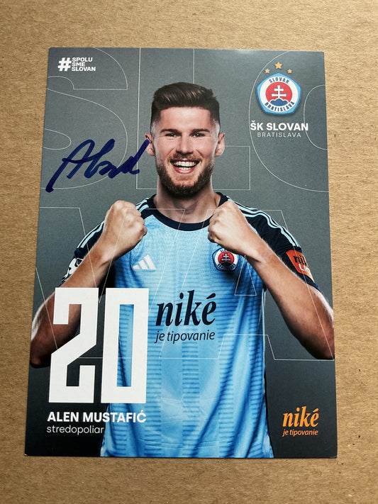 Alen Mustafic, Bosnia 🇧🇦 SK Slovan Bratislava 2024/25 hand signed