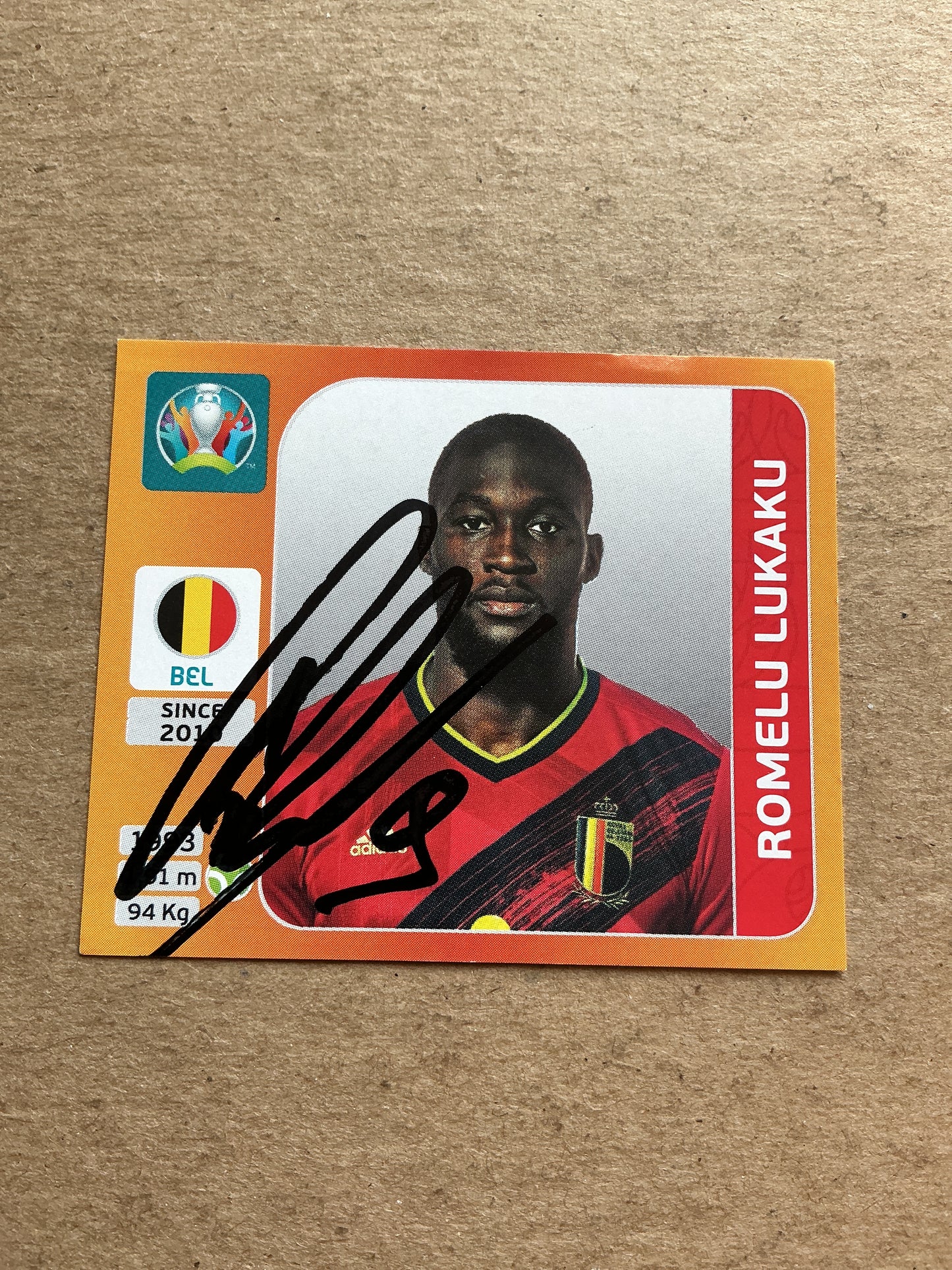 Romelu Lukaku, Belgium 🇧🇪 UEFA Euro 2020 Panini hand signed