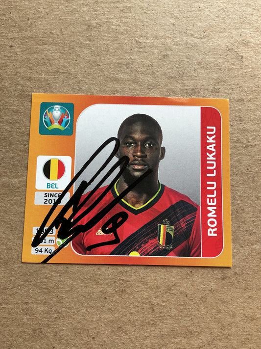 Romelu Lukaku, Belgium 🇧🇪 UEFA Euro 2020 Panini hand signed