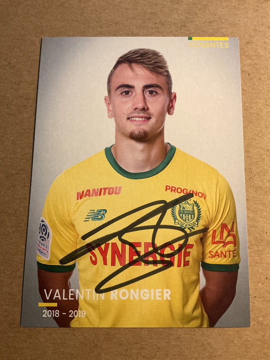 Valentin Rongier, France 🇫🇷 FC Nantes 2018/19 hand signed