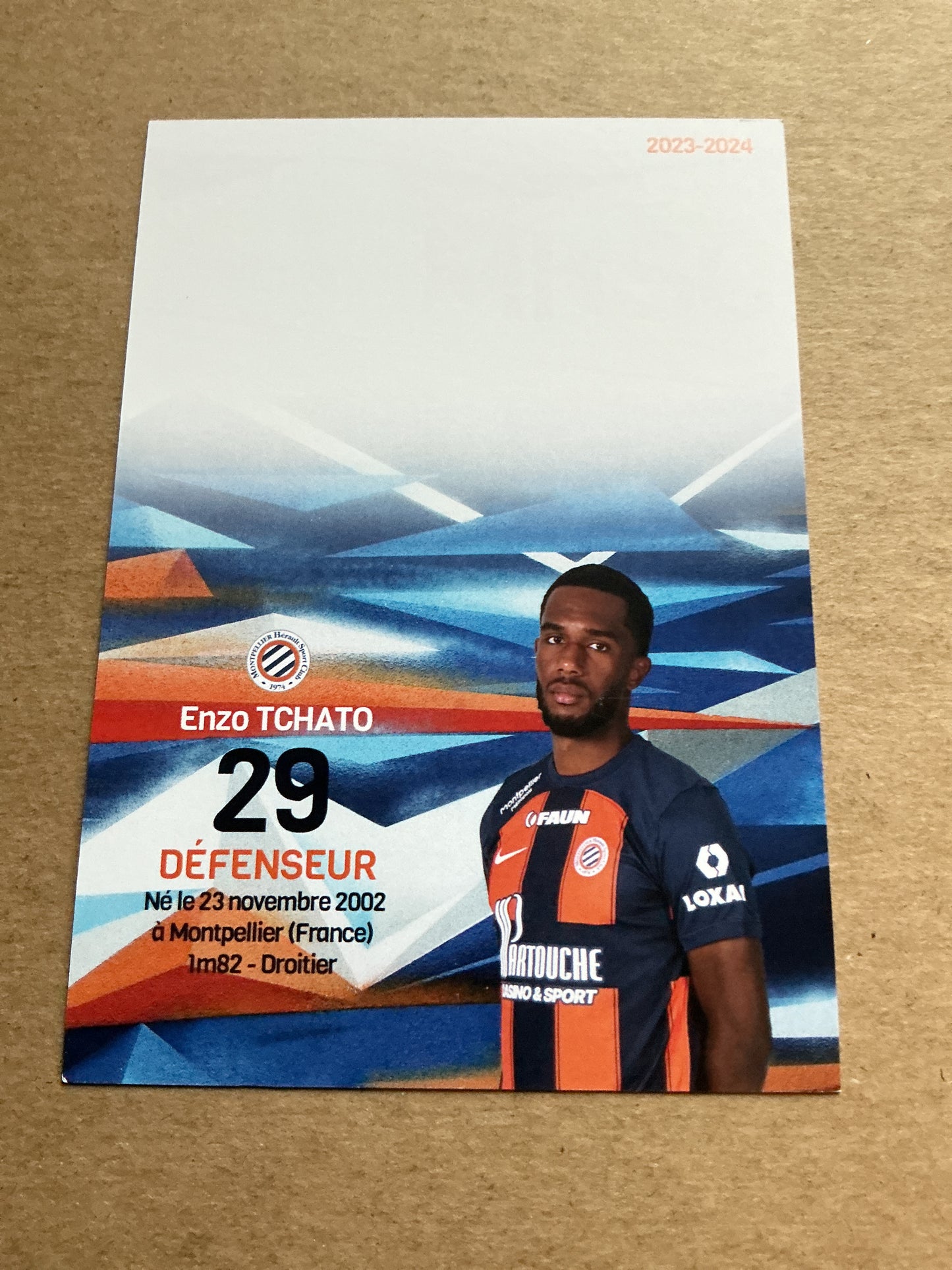Enzo Tchato, Cameroon 🇨🇲 Montpellier HSC 2023/24 hand signed