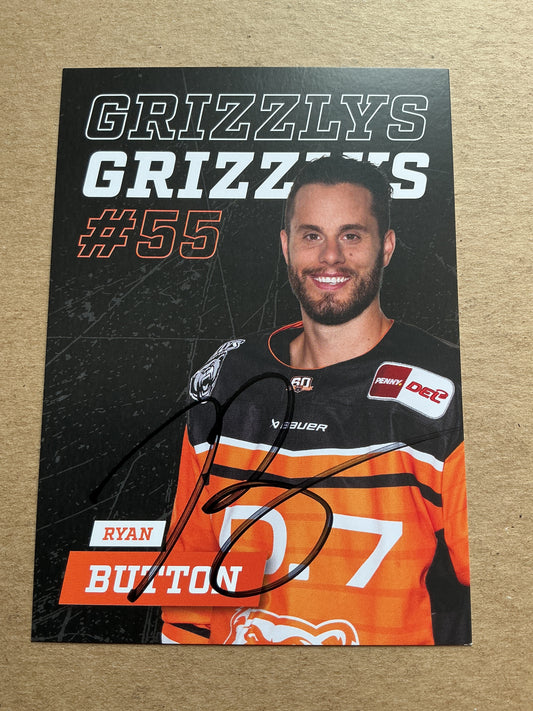 Ryan Button, Canada 🇨🇦 Grizzlys Wolfsburg 2024/25 hand signed
