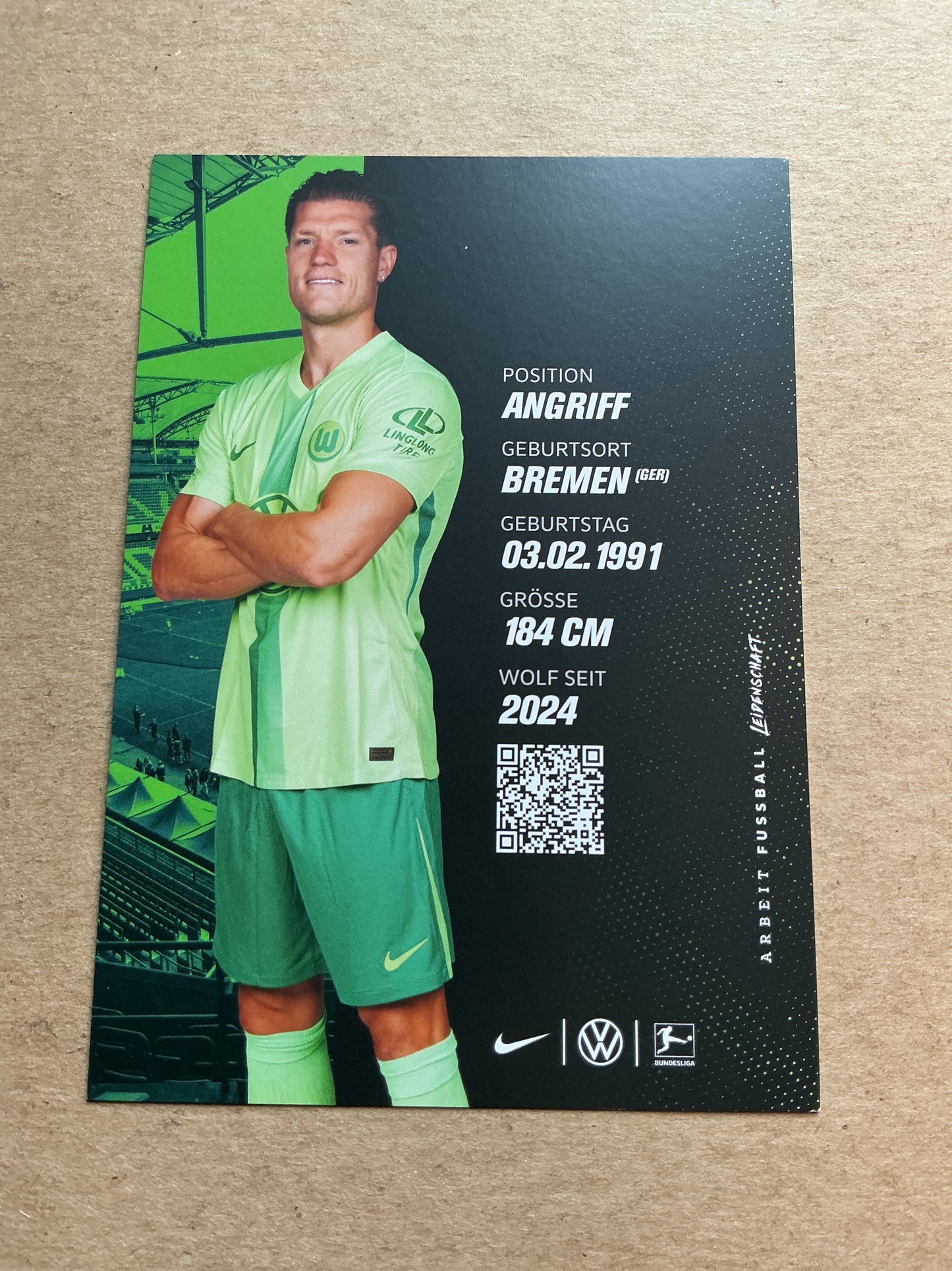 Kevin Behrens, Germany 🇩🇪 VfL Wolfsburg 2024/25 hand signed