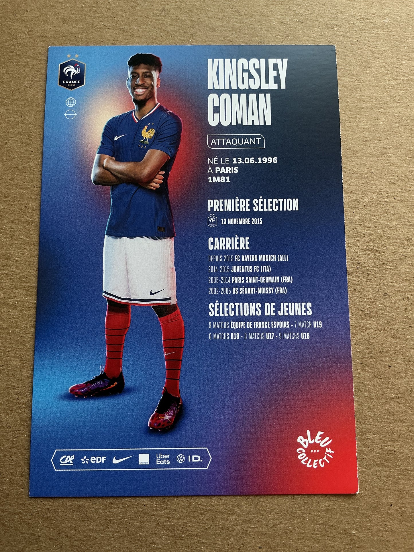 Kingsley Coman, France 🇫🇷 UEFA Euro 2024 hand signed