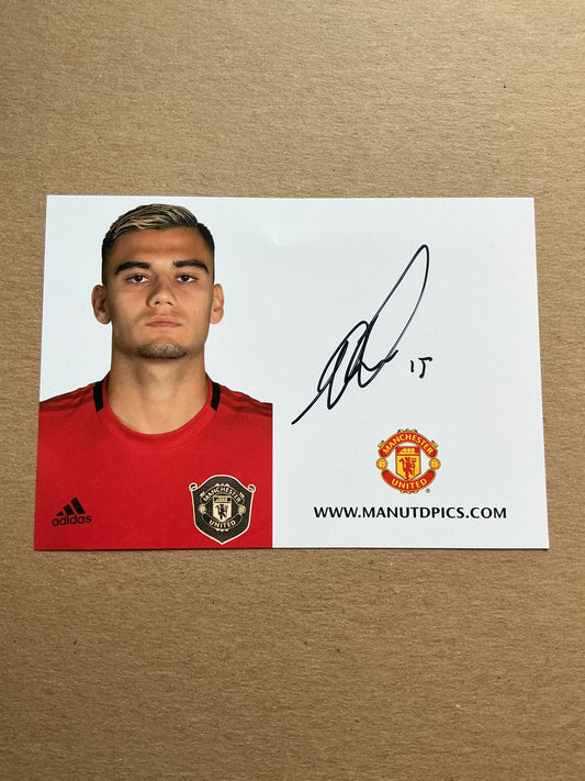 Andreas Pereira, Brazil 🇧🇷 Manchester United FC 2019/20 hand signed