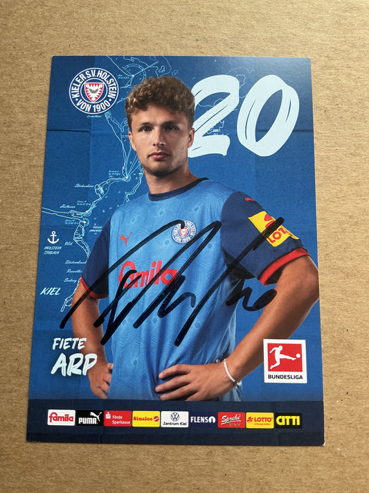 Fiete Arp, Germany 🇩🇪 Holstein Kiel 2024/25 hand signed