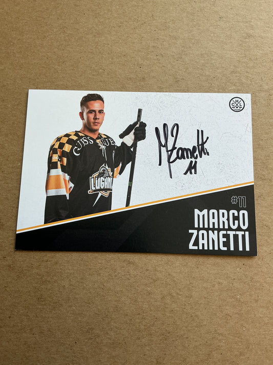 Marco Zanetti, Italy 🇮🇹 HC Lugano 2024/25 hand signed
