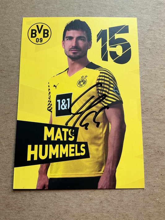 Mats Hummels, Germany 🇩🇪 Borussia Dortmund 2021/22 hand signed