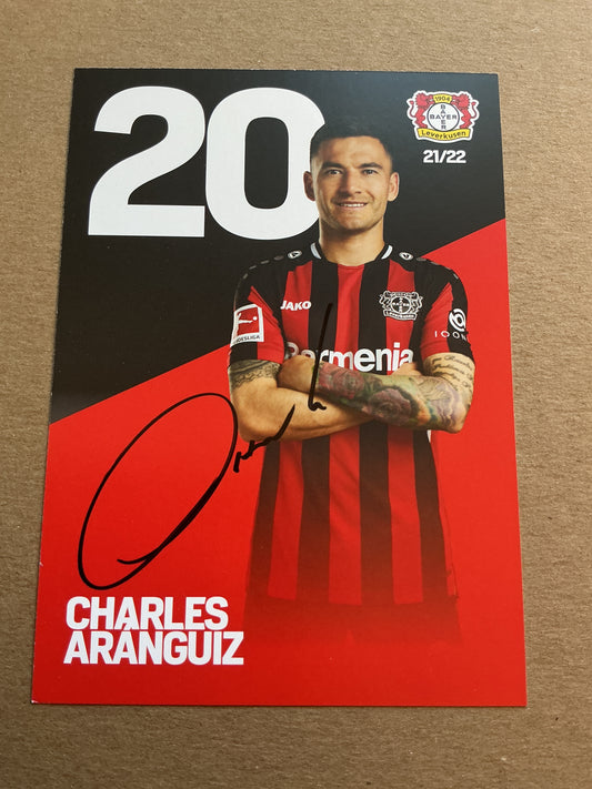 Charles Aránguiz, Chile 🇨🇱 Bayer 04 Leverkusen 2021/22 hand signed