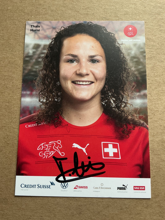 Thais Hurni, Switzerland 🇨🇭 UEFA Women’s Euro 2022 hand signed