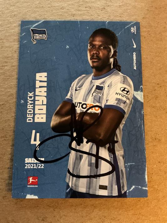 Dedryck Boyata, Belgium 🇧🇪 Hertha BSC Berlin 2021/22 hand signed