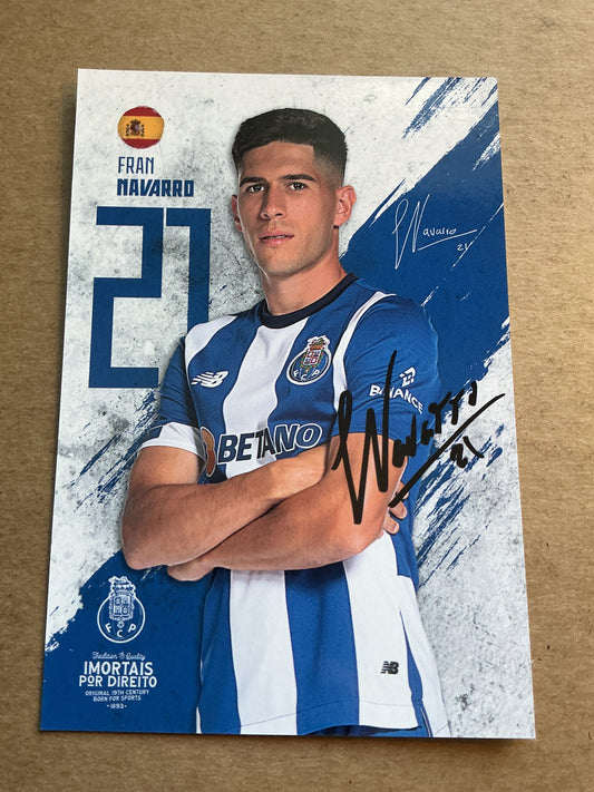 Fran Navarro, Spain 🇪🇸 FC Porto 2023/24 hand signed
