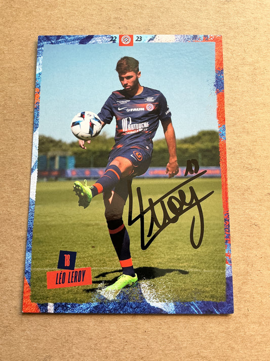 Léo Leroy, France 🇫🇷 Montpellier HSC 2022/23 hand signed