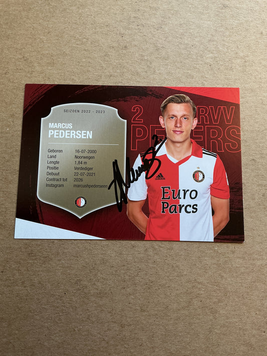 Marcus Pedersen, Norway 🇳🇴 Feyenoord Rotterdam 2022/23 hand signed