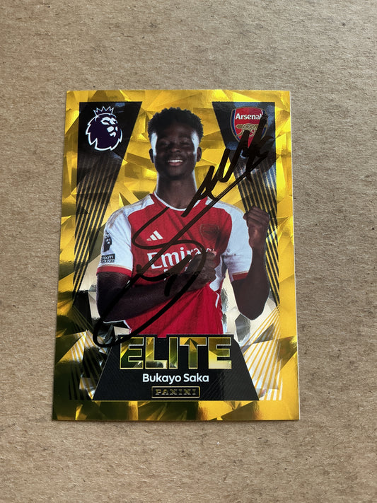 Bukayo Saka, England 🏴󠁧󠁢󠁥󠁮󠁧󠁿 Arsenal FC 2024 Panini hand signed