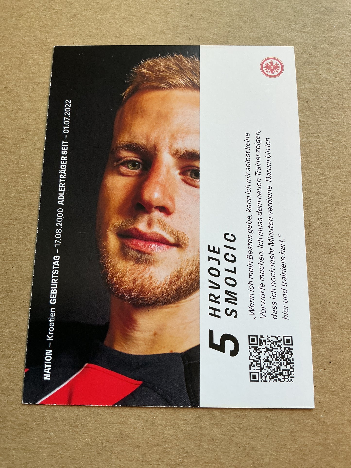 Hrvoje Smolcic, Croatia 🇭🇷 Eintracht Frankfurt 2023/24 hand signed