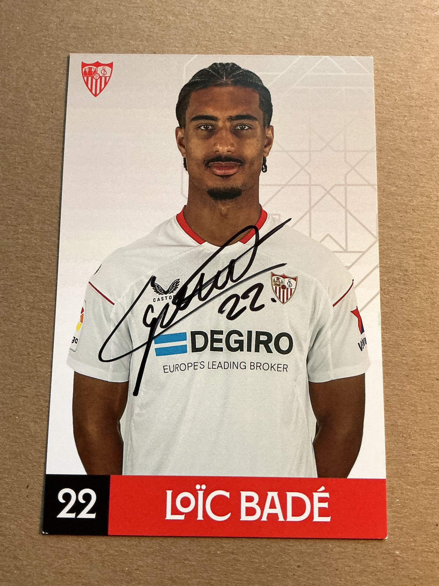 Loïc Badé, France 🇫🇷 Sevilla FC 2022/23 hand signed