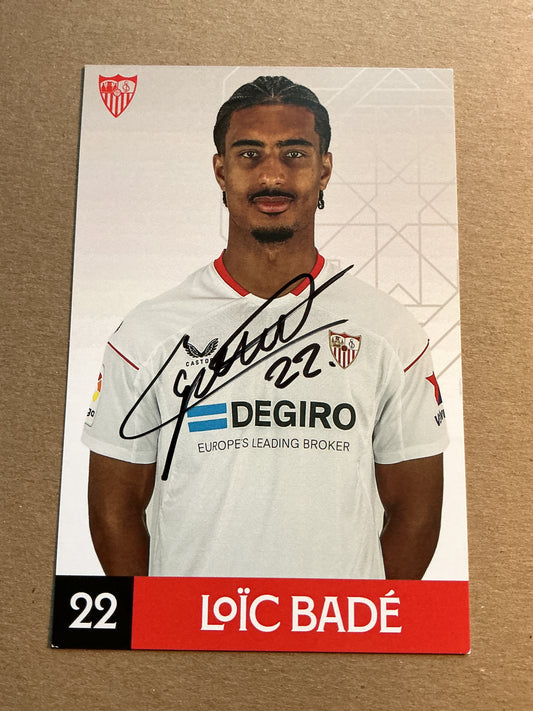 Loïc Badé, France 🇫🇷 Sevilla FC 2022/23 hand signed