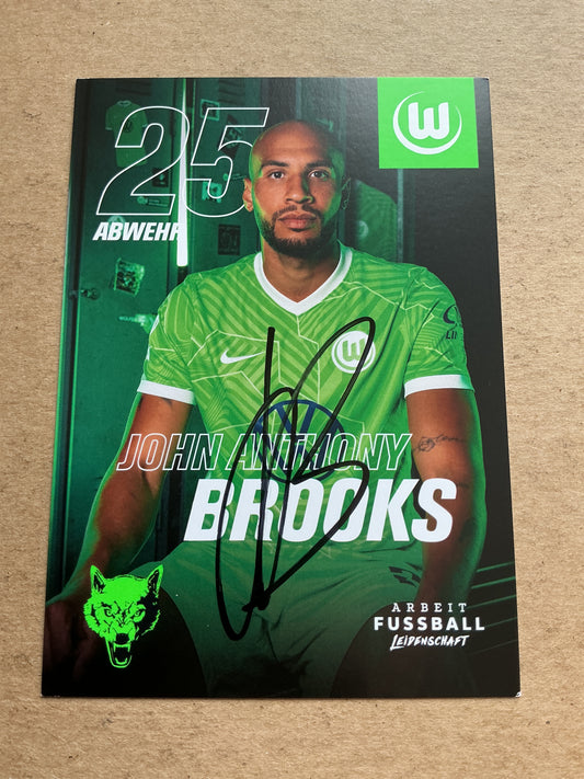 John Anthony Brooks, USA 🇺🇸 VfL Wolfsburg 2021/22 hand signed