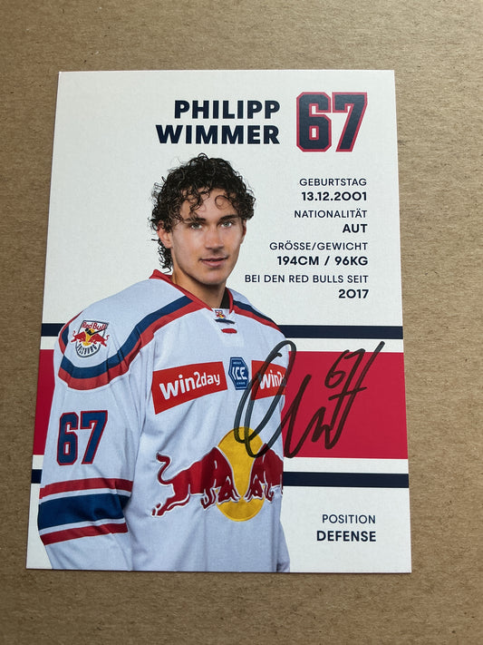 Philipp Wimmer, Austria 🇦🇹 EC Red Bull Salzburg 2024/25 hand signed