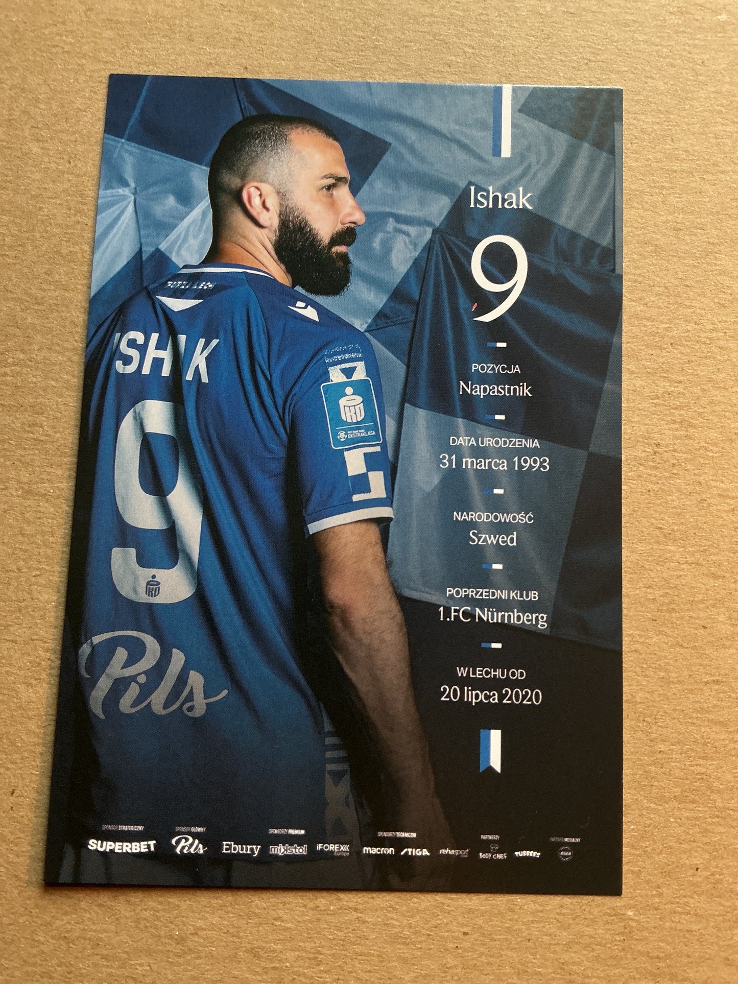 Mikael Ishak, Sweden 🇸🇪 Lech Poznán 2025/26 hand signed
