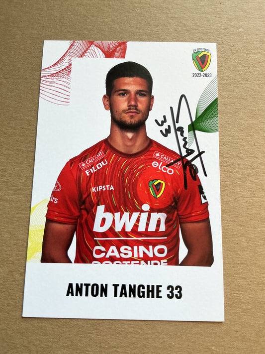 Anton Tanghe, Belgium 🇧🇪 KV Oostende 2022/23 hand signed