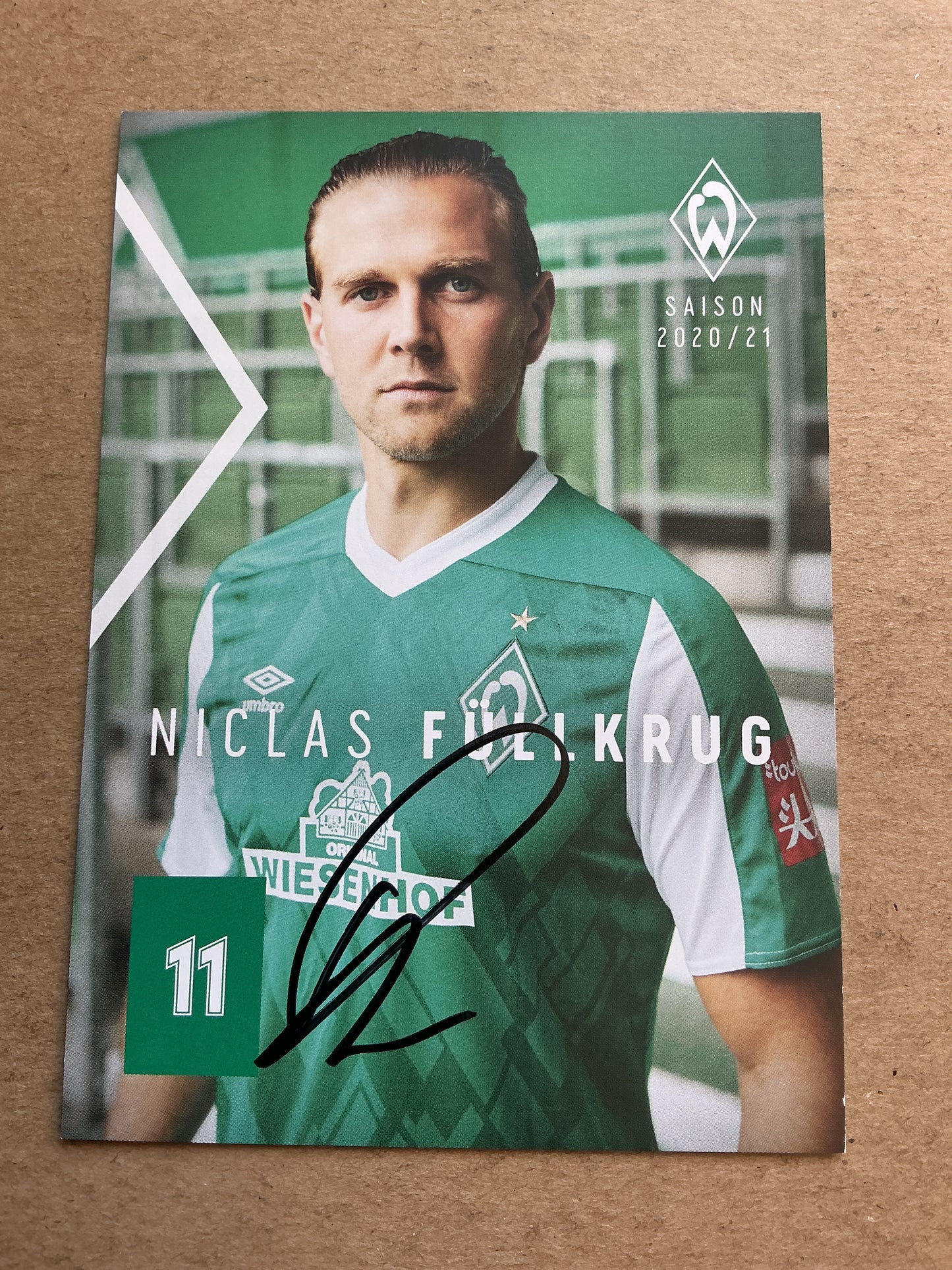 Niclas Füllkrug, Germany 🇩🇪 SV Werder Bremen 2020/21 hand signed